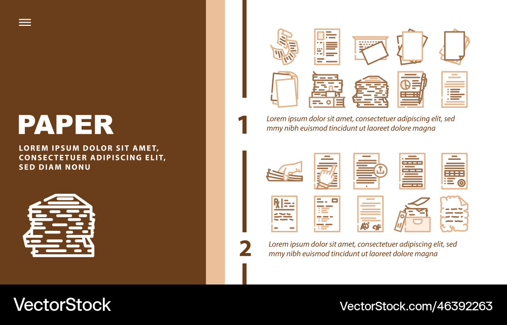 Paper white torn empty landing header vector image