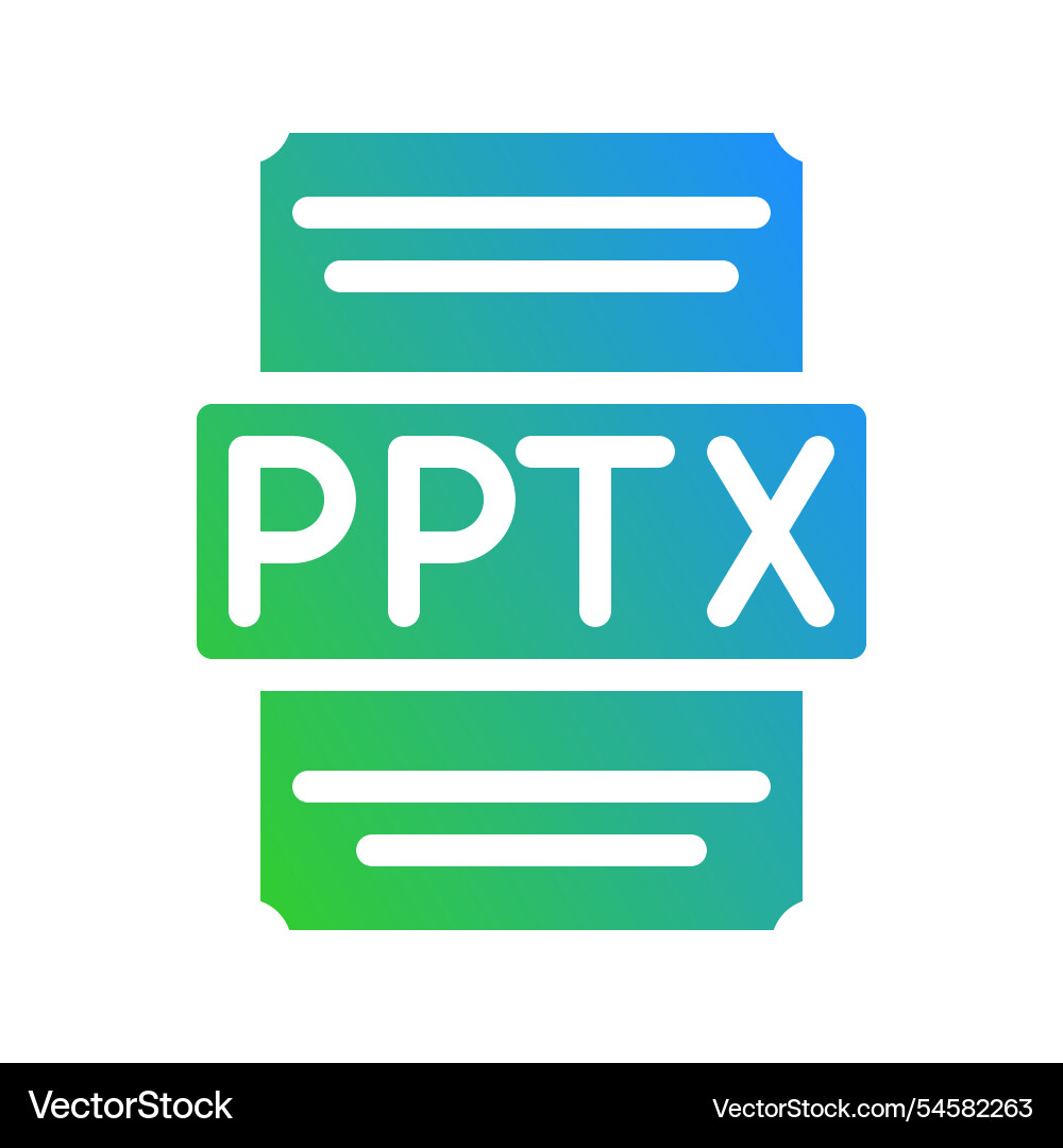 Pptx spreadsheet file design icon with clean Pptx spreadsheet file design icon with clean vector image