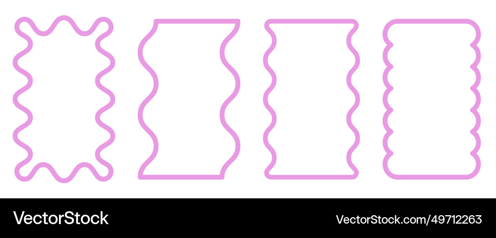 Retro frame with wavy border psychedelic Retro frame with wavy border psychedelic vector image