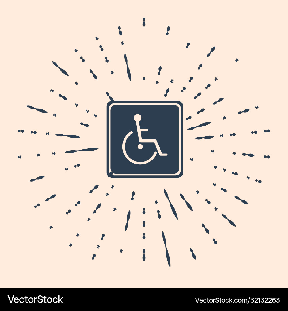 Schwarz behinderte Handicap-Symbol isoliert auf beige Schwarz behinderte Handicap-Symbol isoliert auf beige vektorbild