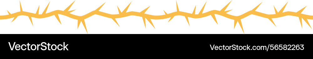 Seamless straight line border with sharp thorns Vector Image