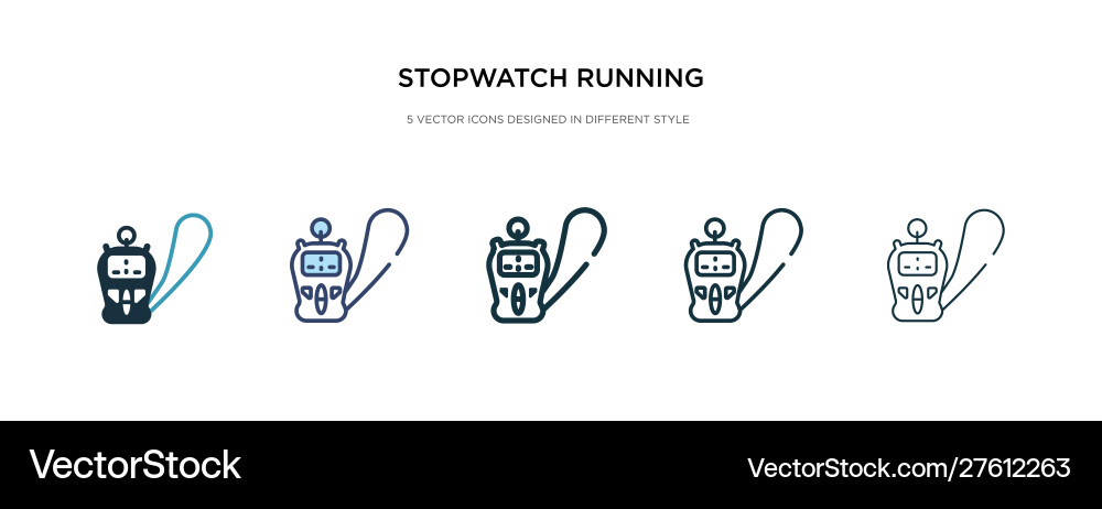 Stopwatch running icon in different style two Stopwatch running icon in different style two vector image