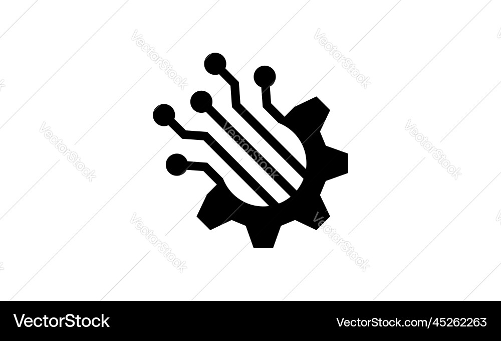 Technology digital system data analytic vector image