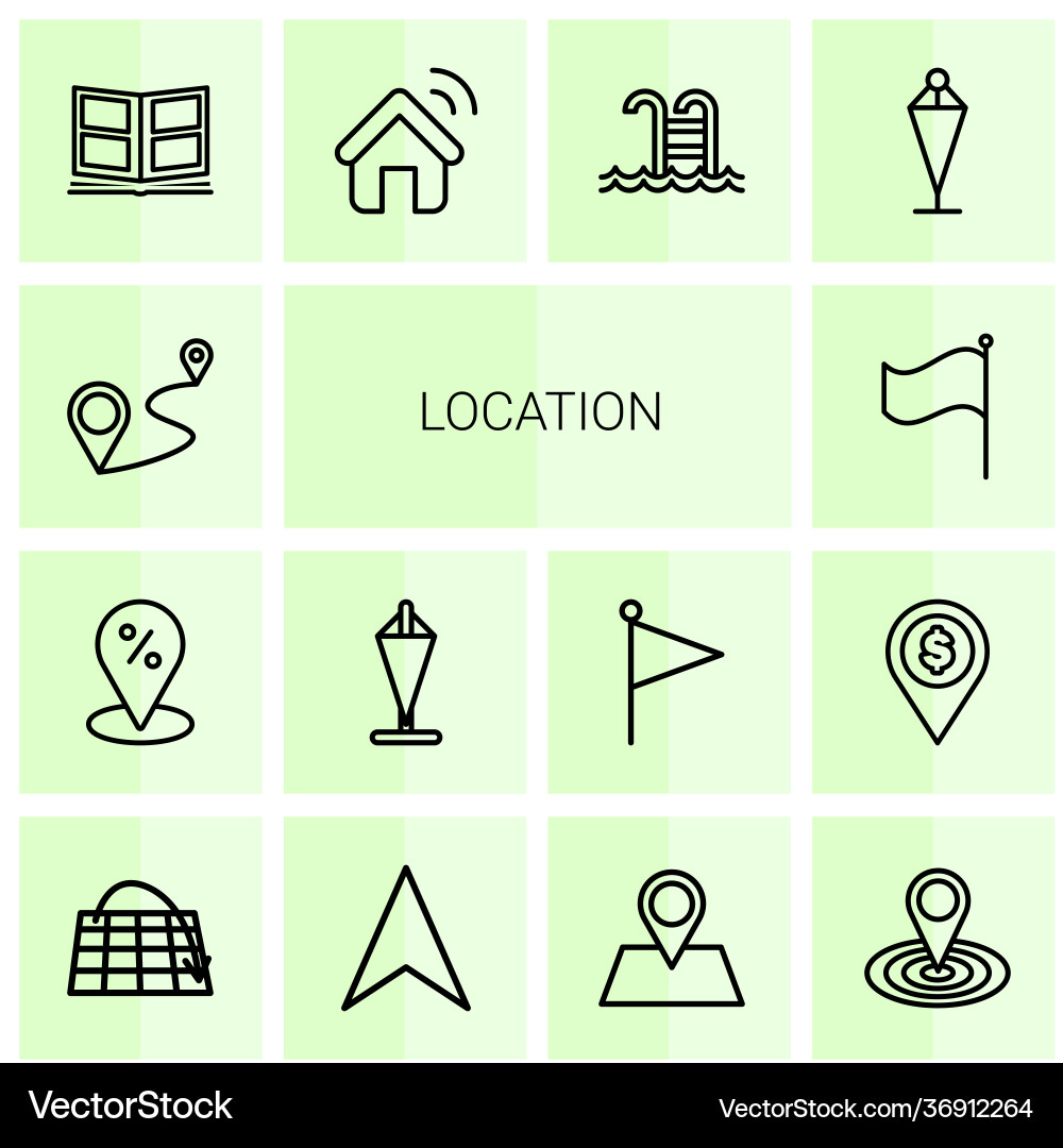 14 location icons (36912264) – Free Vector | VectorStock