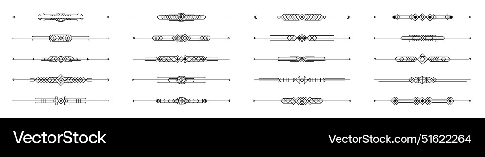 Art Deco-Divider unterstreichen Element Menügrenzen Art Deco-Divider unterstreichen Element Menügrenzen vektorbild