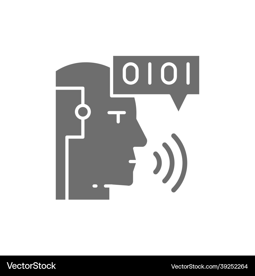 Artificial intelligence robot with sound waves Artificial intelligence robot with sound waves vector image