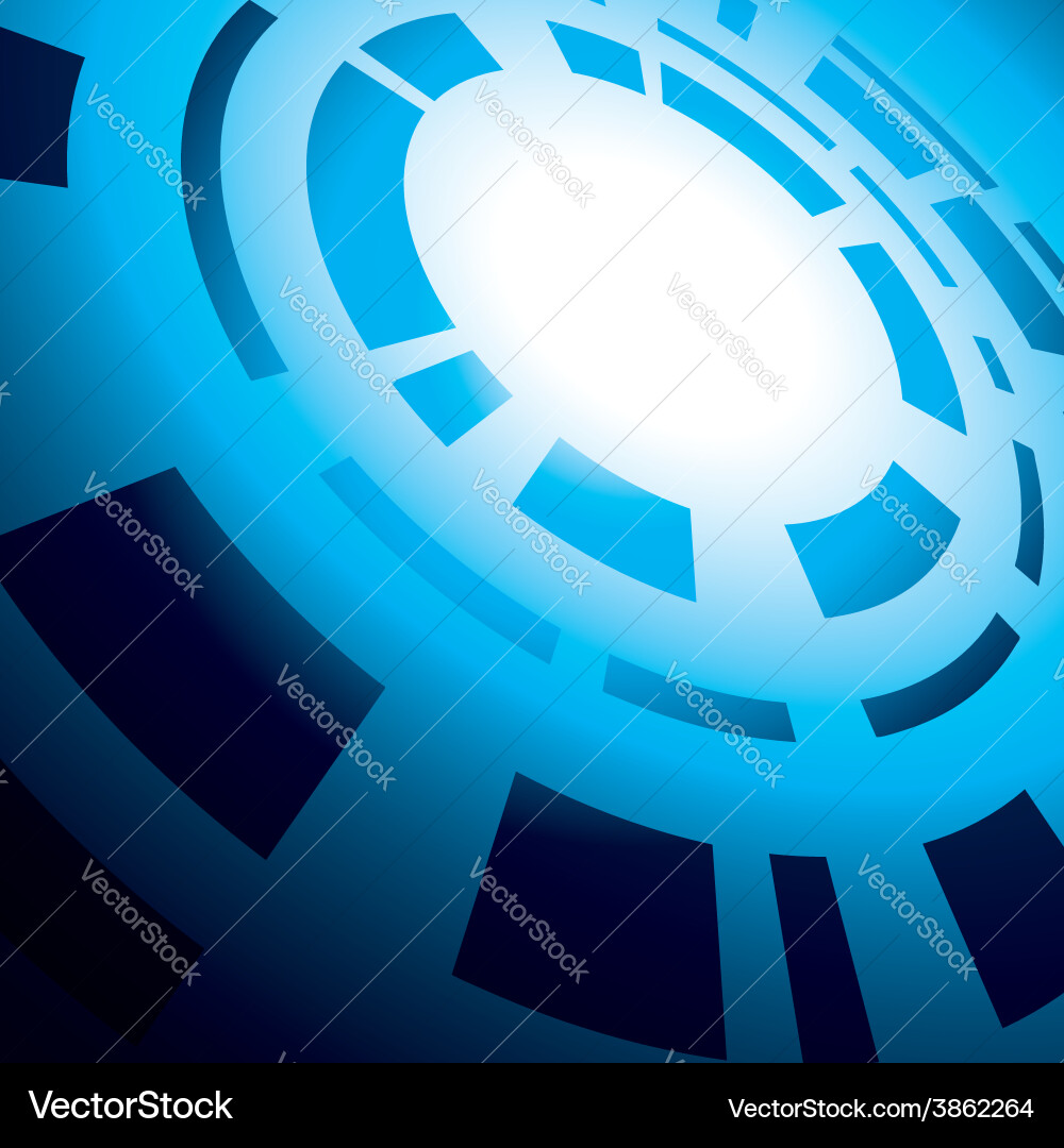 Blue abstract background with round abstraction Vector Image