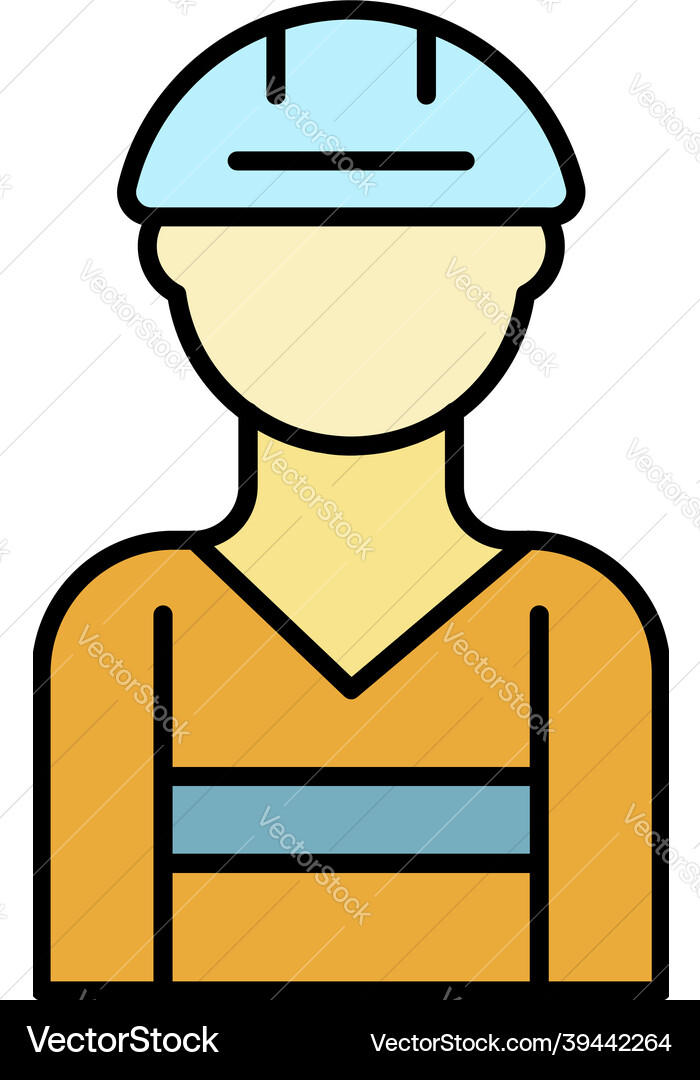 Build worker icon color outline Vector Image