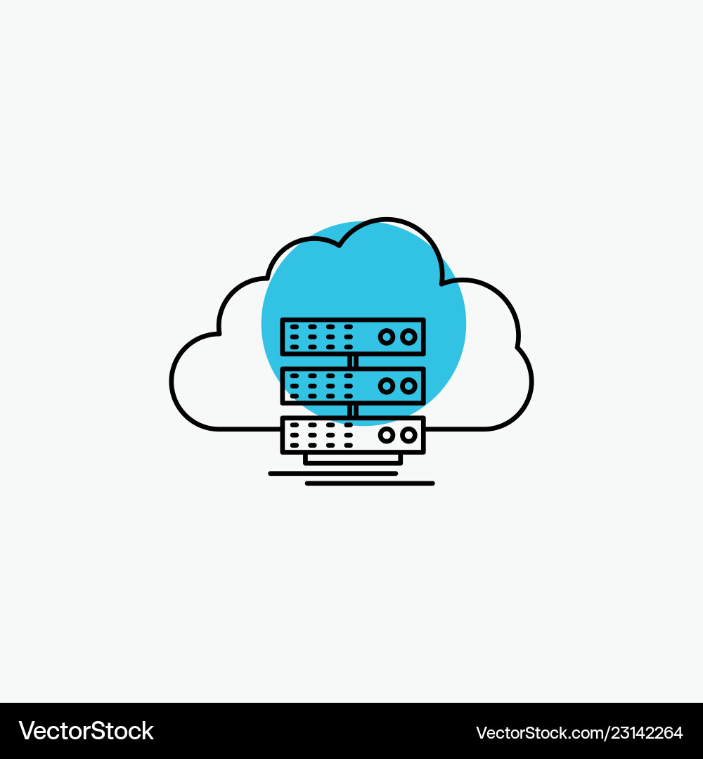 Cloud storage computing data flow line icon Vector Image