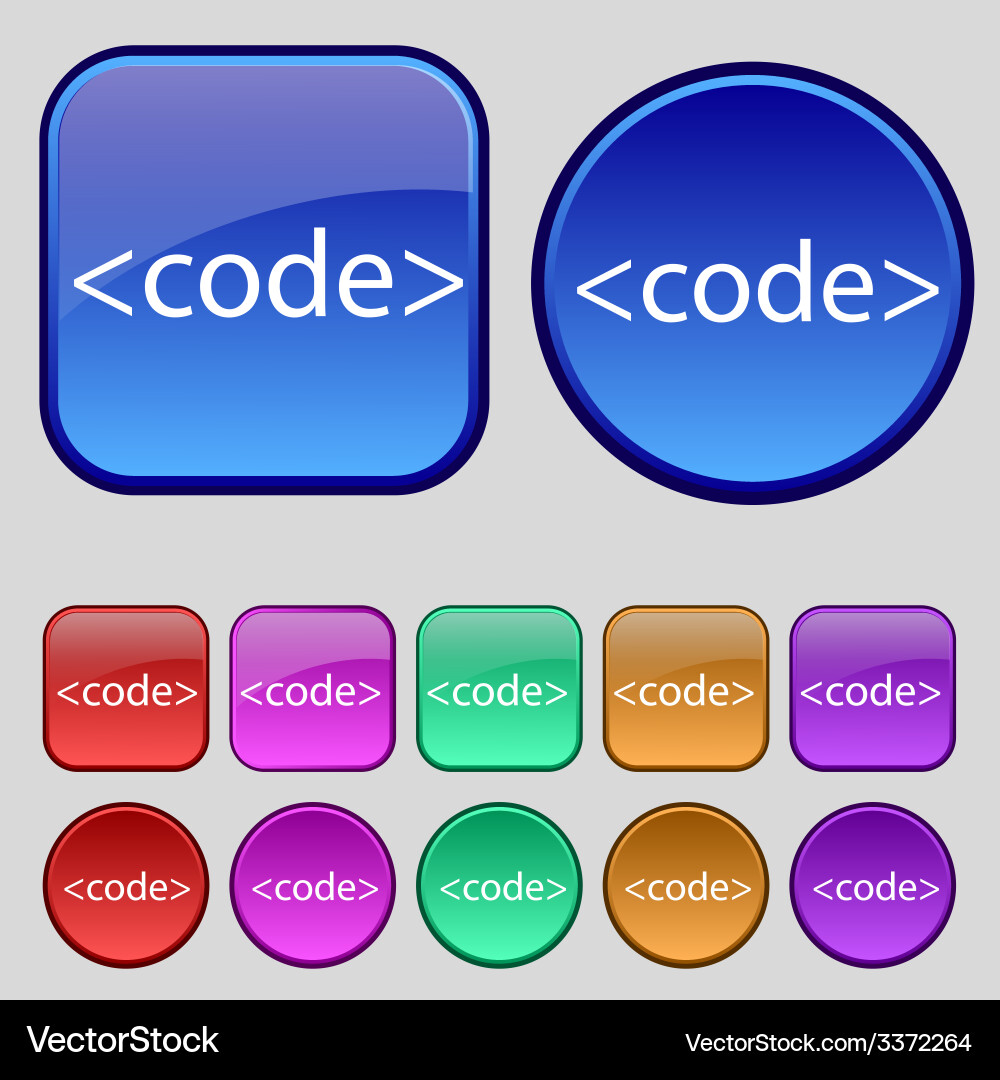 Code sign icon programming language symbol set vector image