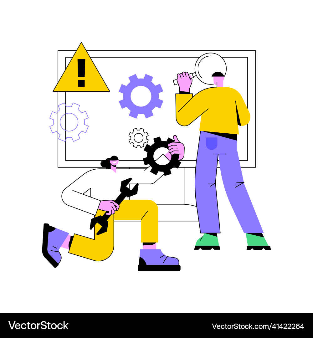 Computer troubleshooting abstract concept Computer troubleshooting abstract concept vector image
