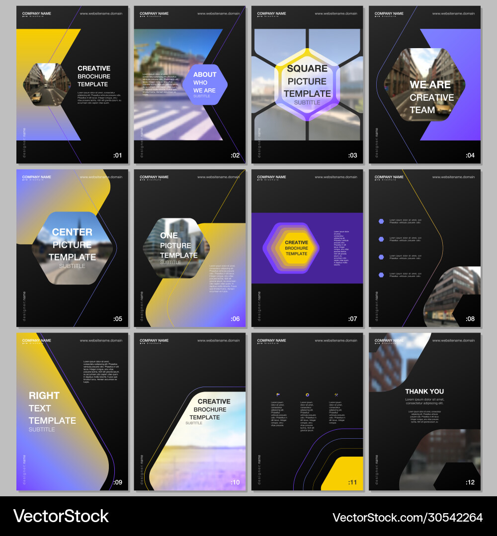 Creative brochure templates with hexagonal design Vector Image