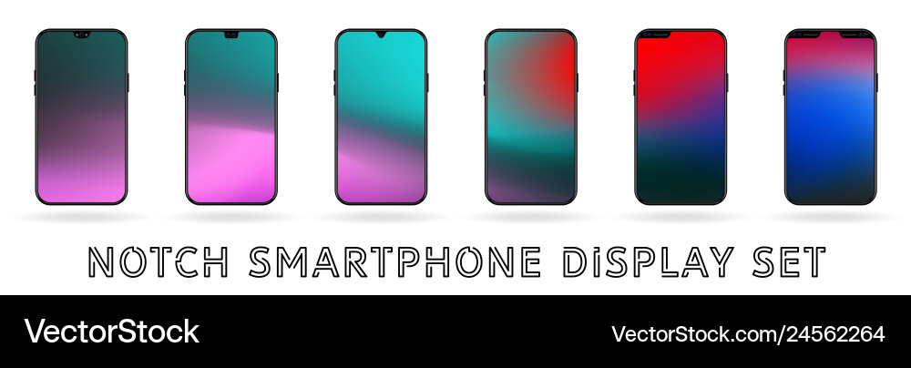 Different smartphone display notches set Different smartphone display notches set vector image