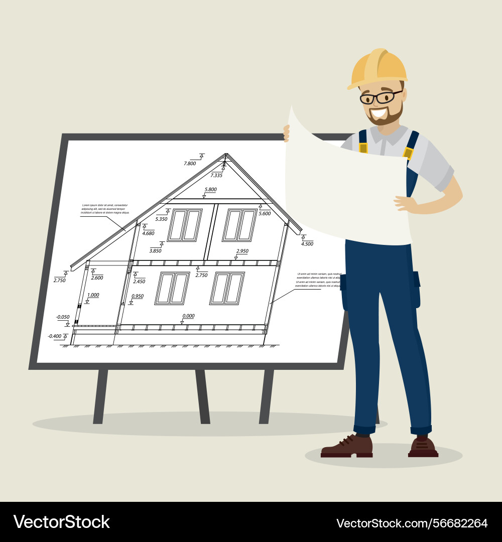 Engineer or architect with project paper in hand Engineer or architect with project paper in hand vector image