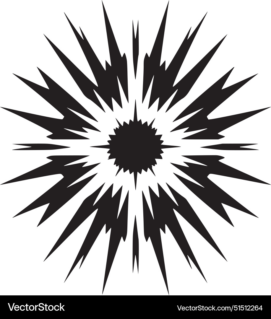 Explosion - black and white isolated icon Vector Image