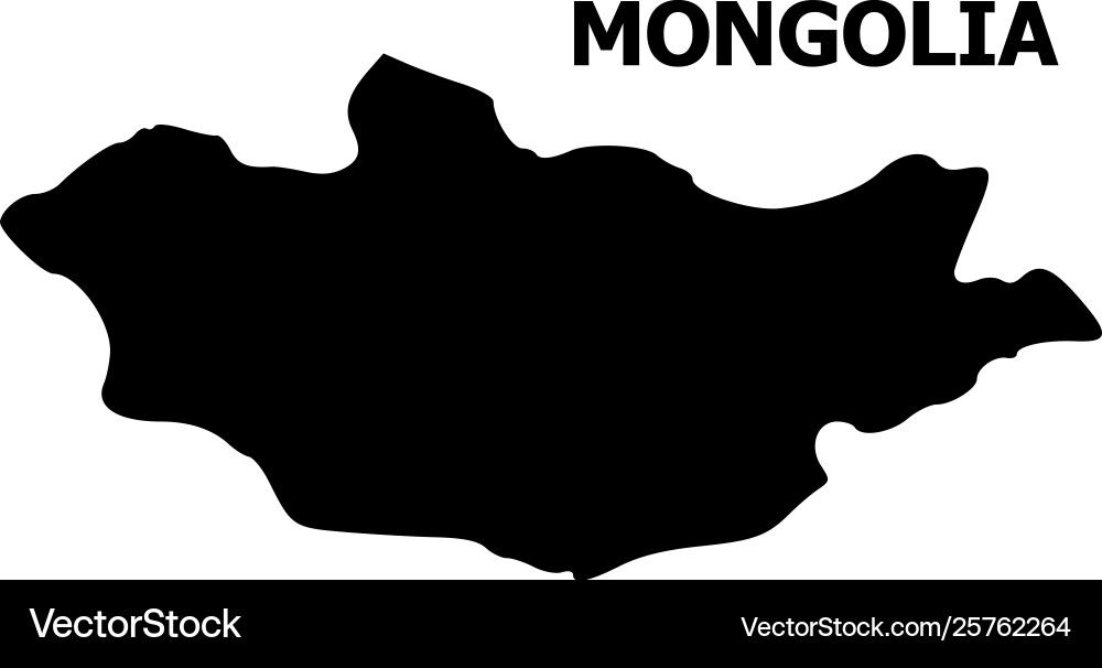 Flat map mongolia with name Vector Image