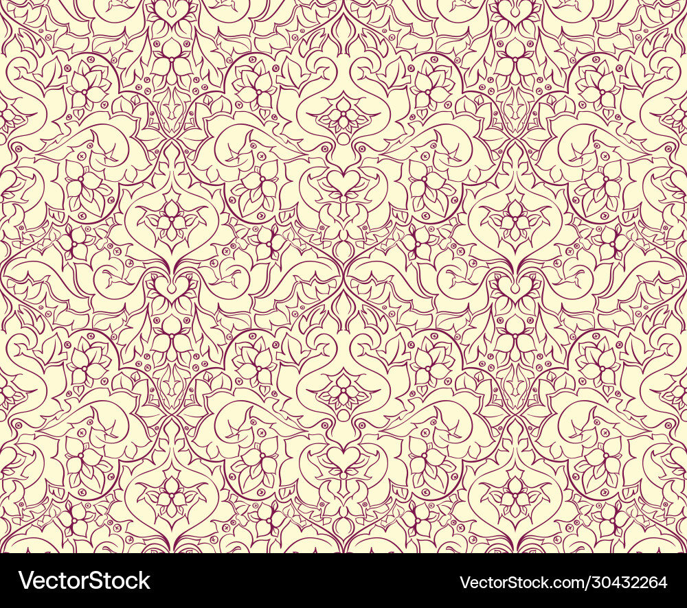 Floral Scroll Pattern vector image