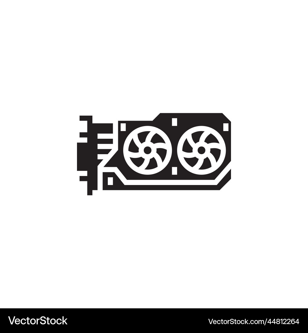 Gpu icon computer component solid style Gpu icon computer component solid style vector image