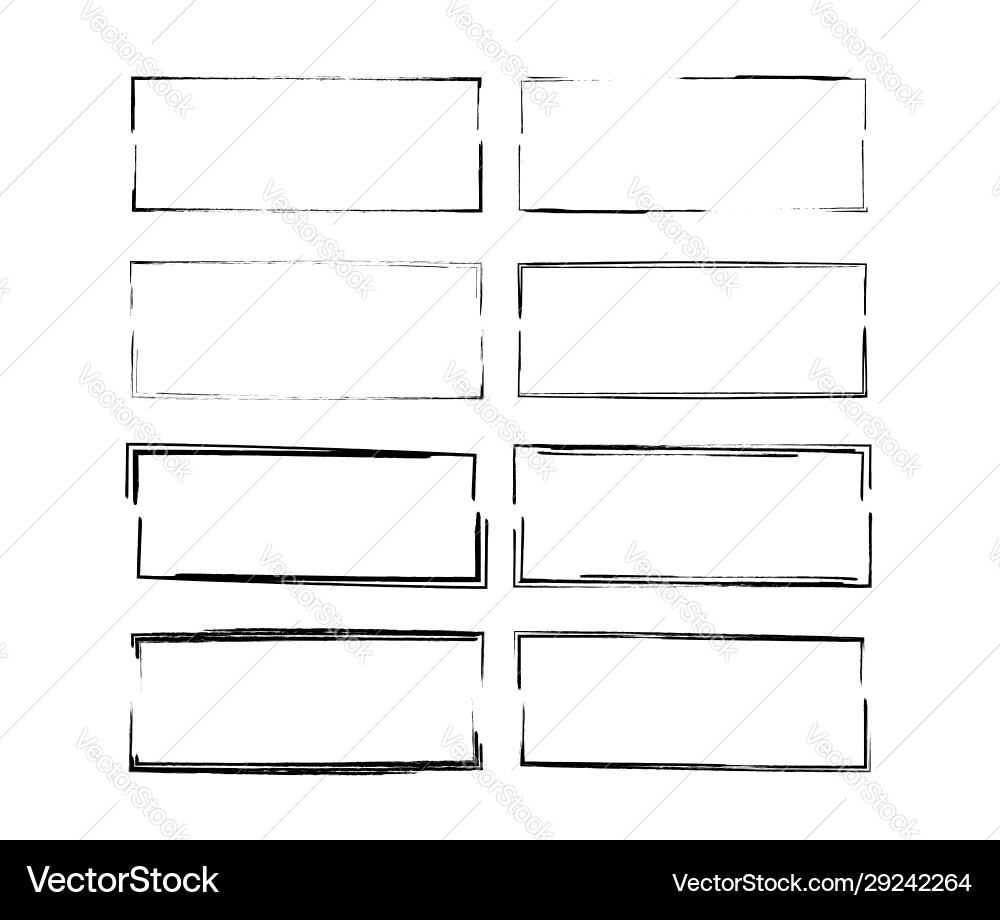 Grunge Black Rectangle Frames Vector Image