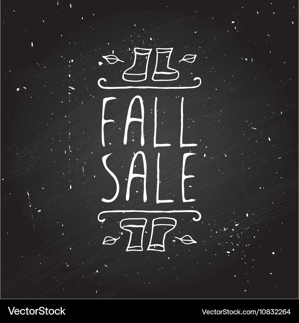 Handdrawn autumn element with text Vector Image