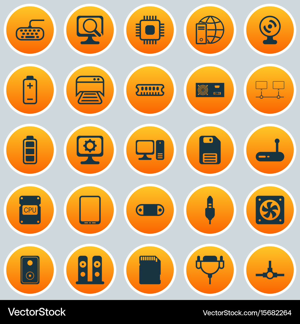 Hardware icons set collection of audio device vector image
