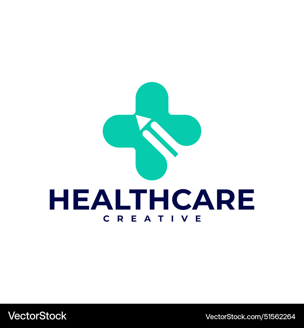 Healthcare kreative Bleistift medizinische Logo-Ikone Healthcare kreative Bleistift medizinische Logo-Ikone vektorbild