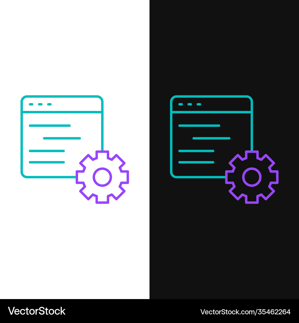 Line Computer Api Interface Icon isoliert auf weiß Vektorbild