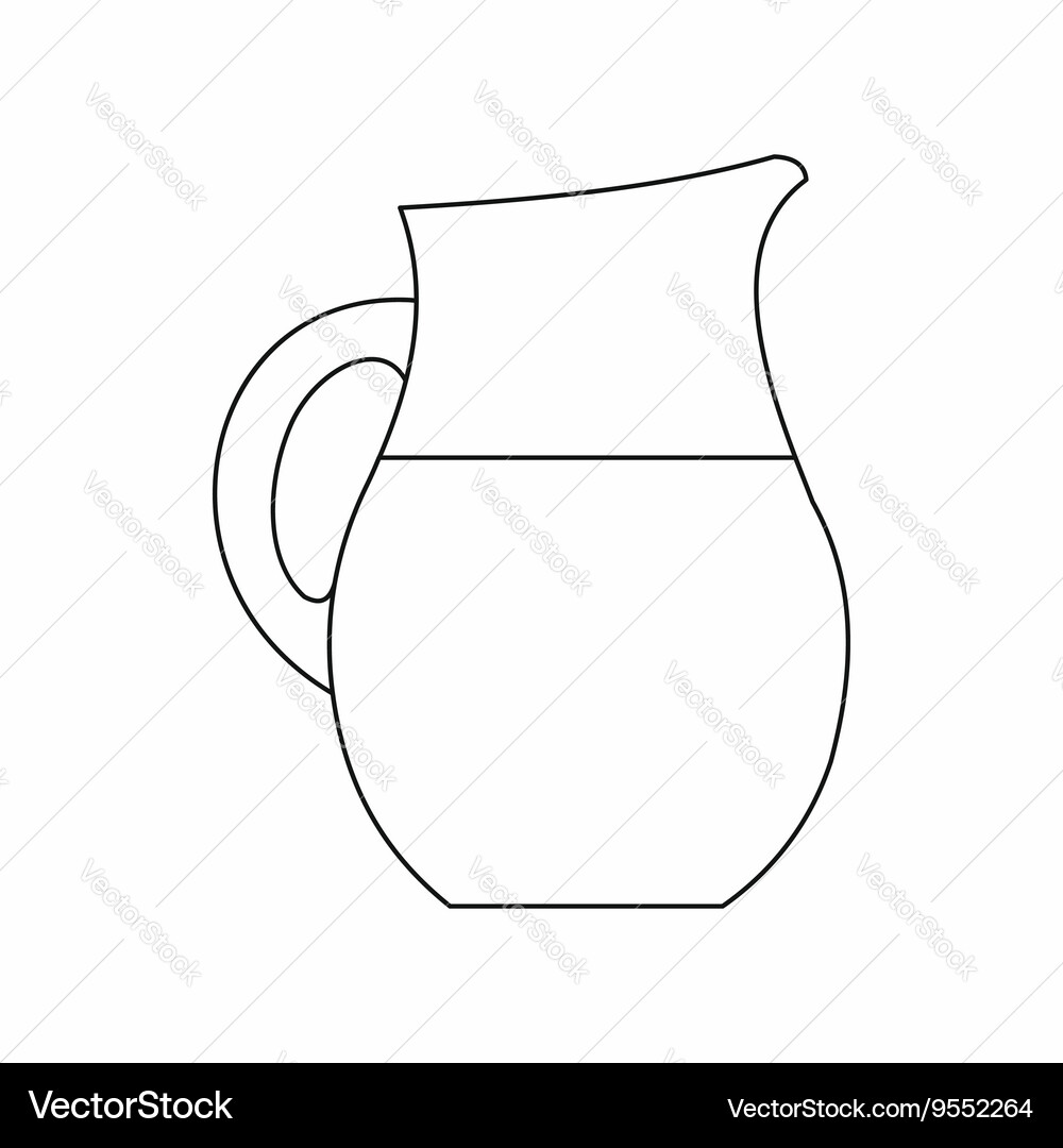 Milk Pitcher Icon - Outline vector image