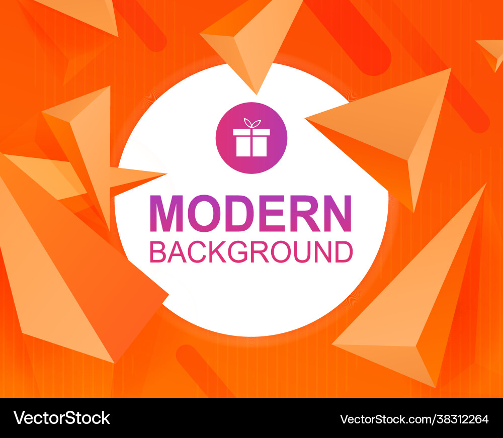 Orange with gradient triangles set vector image