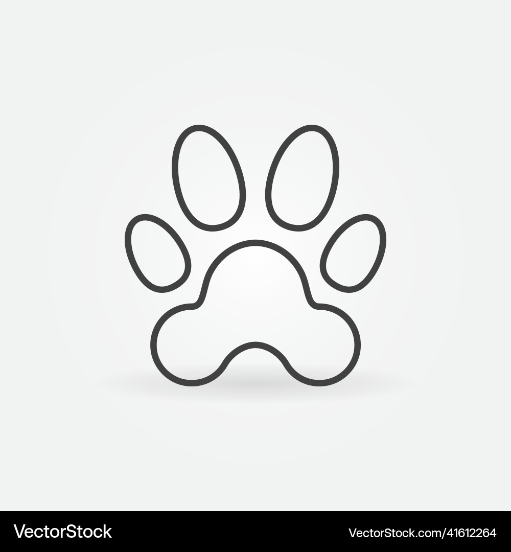 Pet paw print concept simple line icon Vector Image