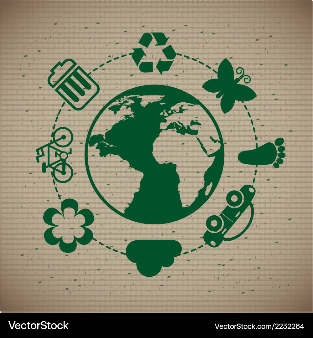 Save planet design over lineal background vector image