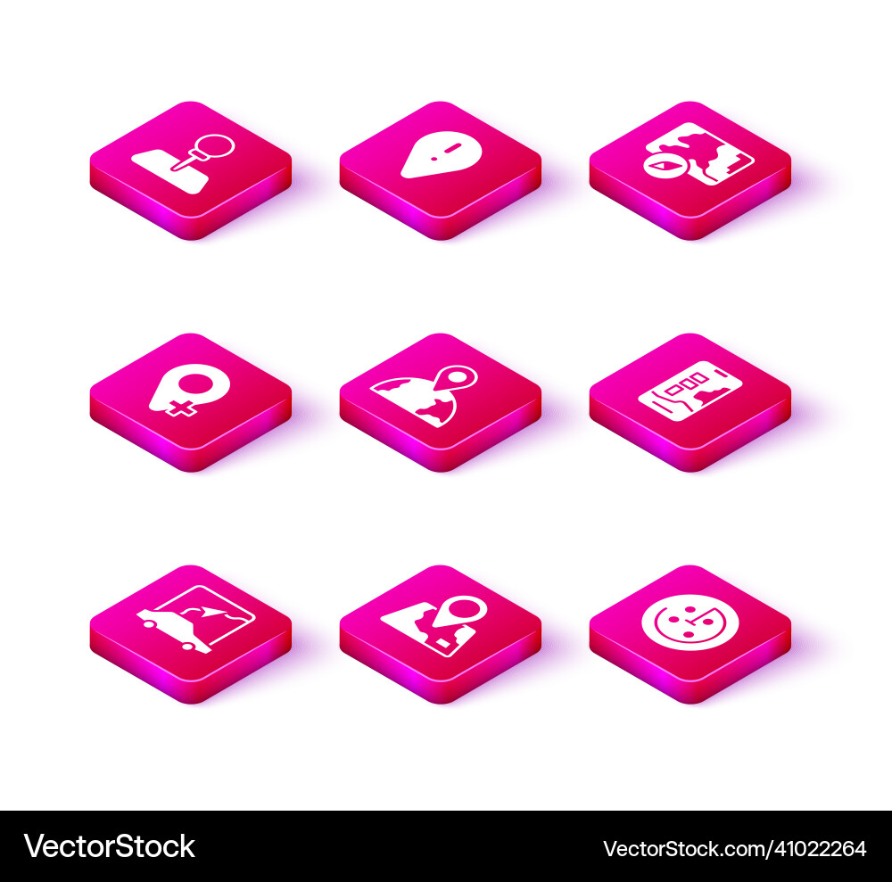Set city map navigation folded with location Set city map navigation folded with location Vector Image