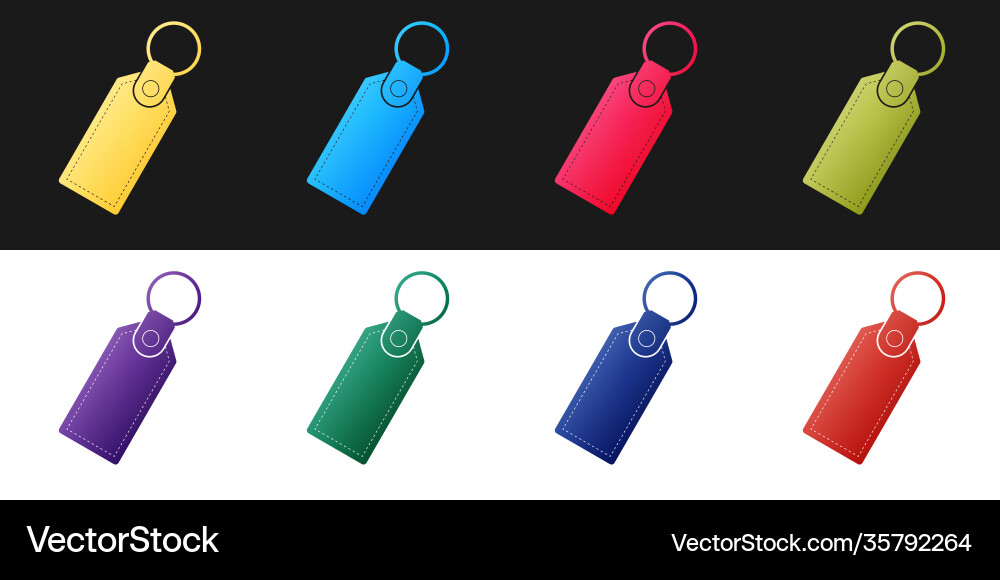 Set rectangular key chain with ring for icon Set rectangular key chain with ring for icon vector image