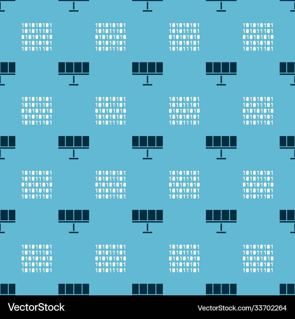 Set solar energy panel and binary code on seamless Set solar energy panel and binary code on seamless Vector Image
