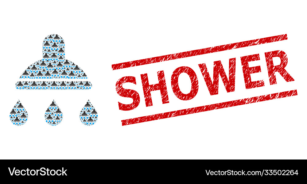 Shower recursive composition items vector image