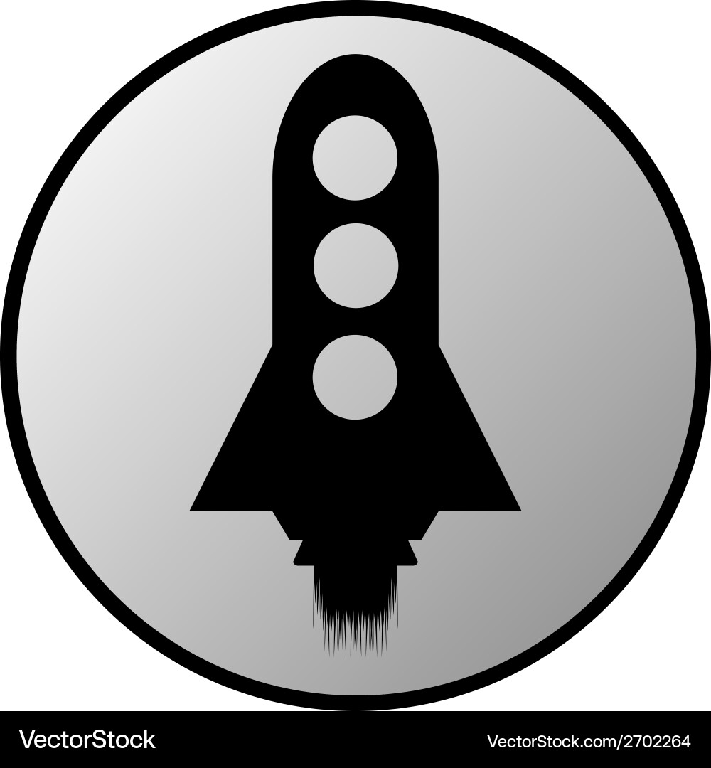Starting rocket button Vector Image