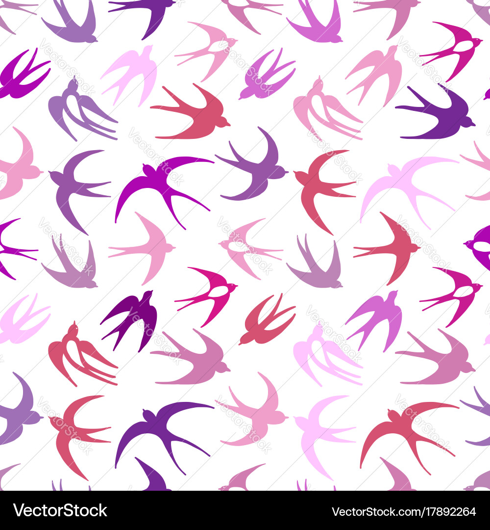 Swallows seamless pattern for your design vector image