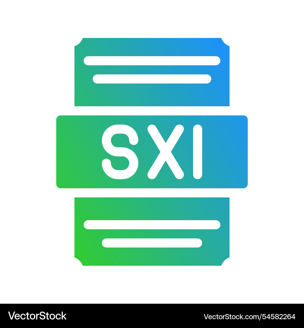 Sxi modern icon with gradient color transition Sxi modern icon with gradient color transition Vector Image