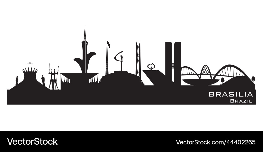 Brasilia brazil city skyline silhouette Brasilia brazil city skyline silhouette vektorbild