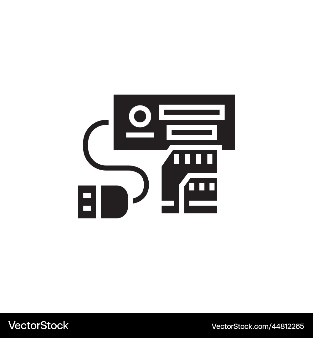 Card reader icon computer component solid Card reader icon computer component solid vector image