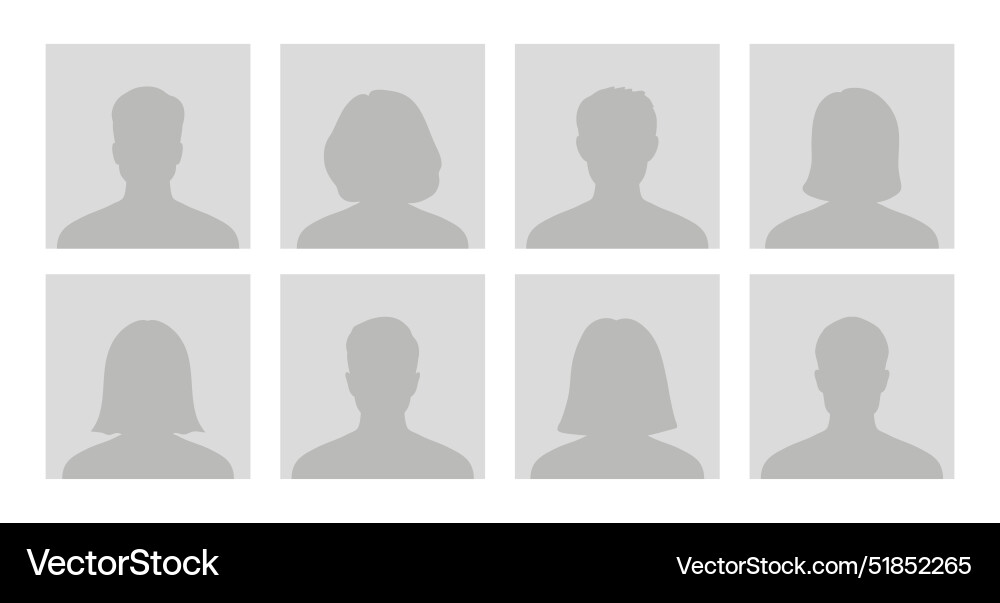 Default avatar profile icon gray placeholder man Vector Image