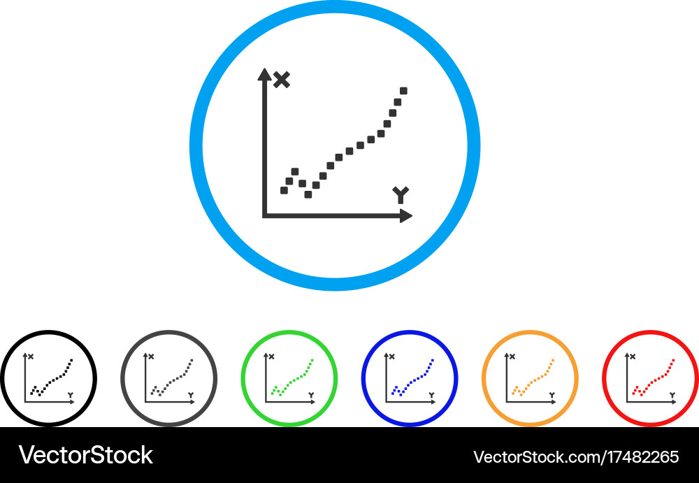 Function plot rounded icon Vector Image