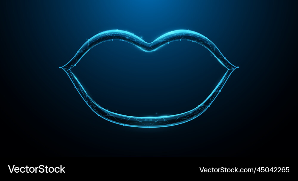 Human open mouth forms lines and triangles point vector image