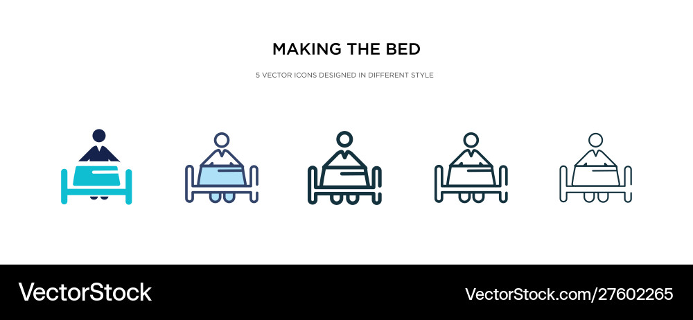 Making bed icon in different style two Vector Image