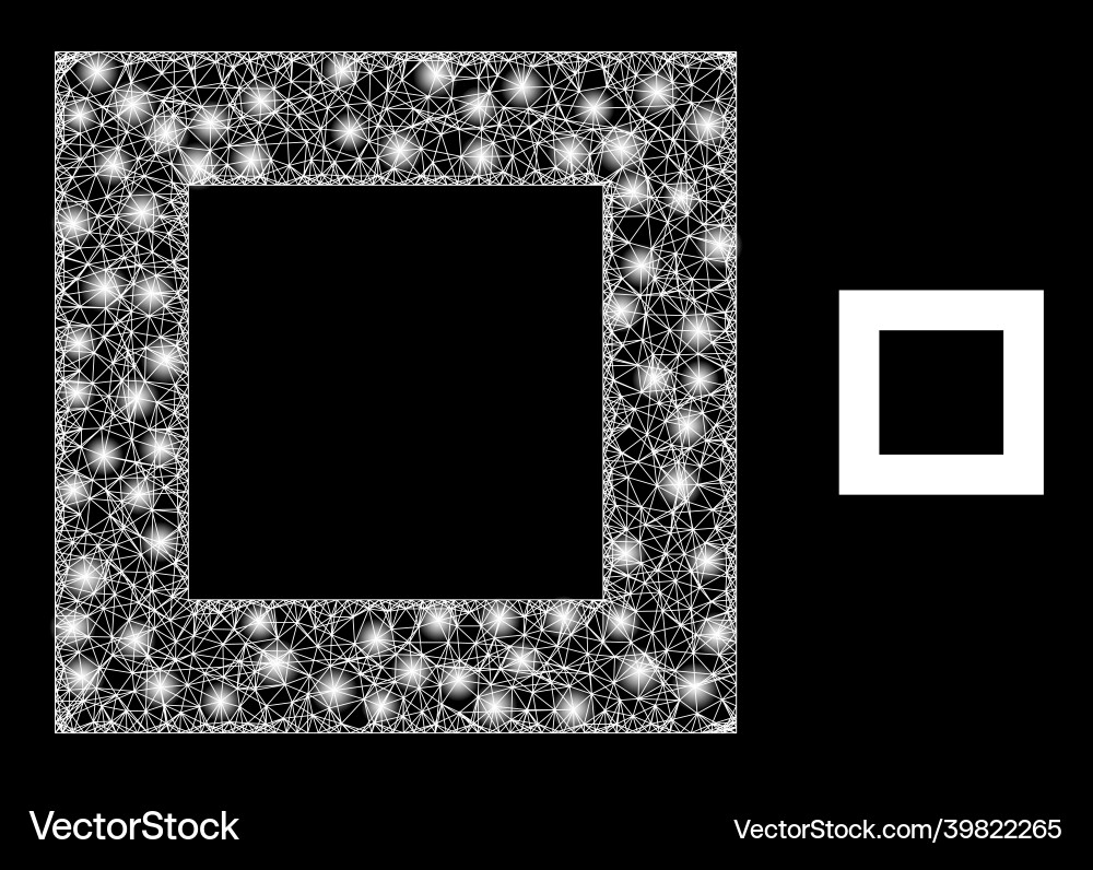Polygonal carcass mesh empty square Polygonal carcass mesh empty square vector image