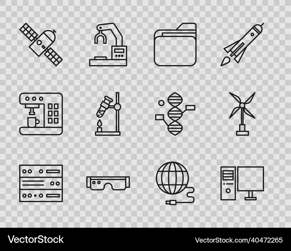 Set line server data web hosting computer Set line server data web hosting computer vector image