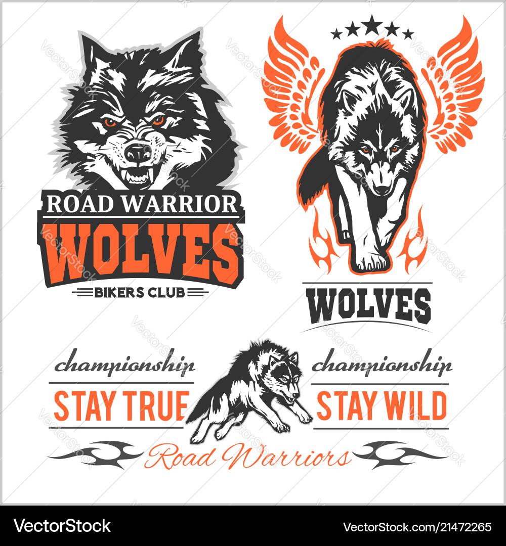 Vintage Wolf Motorrad-Label Vintage Wolf Motorrad-Label vektorbild