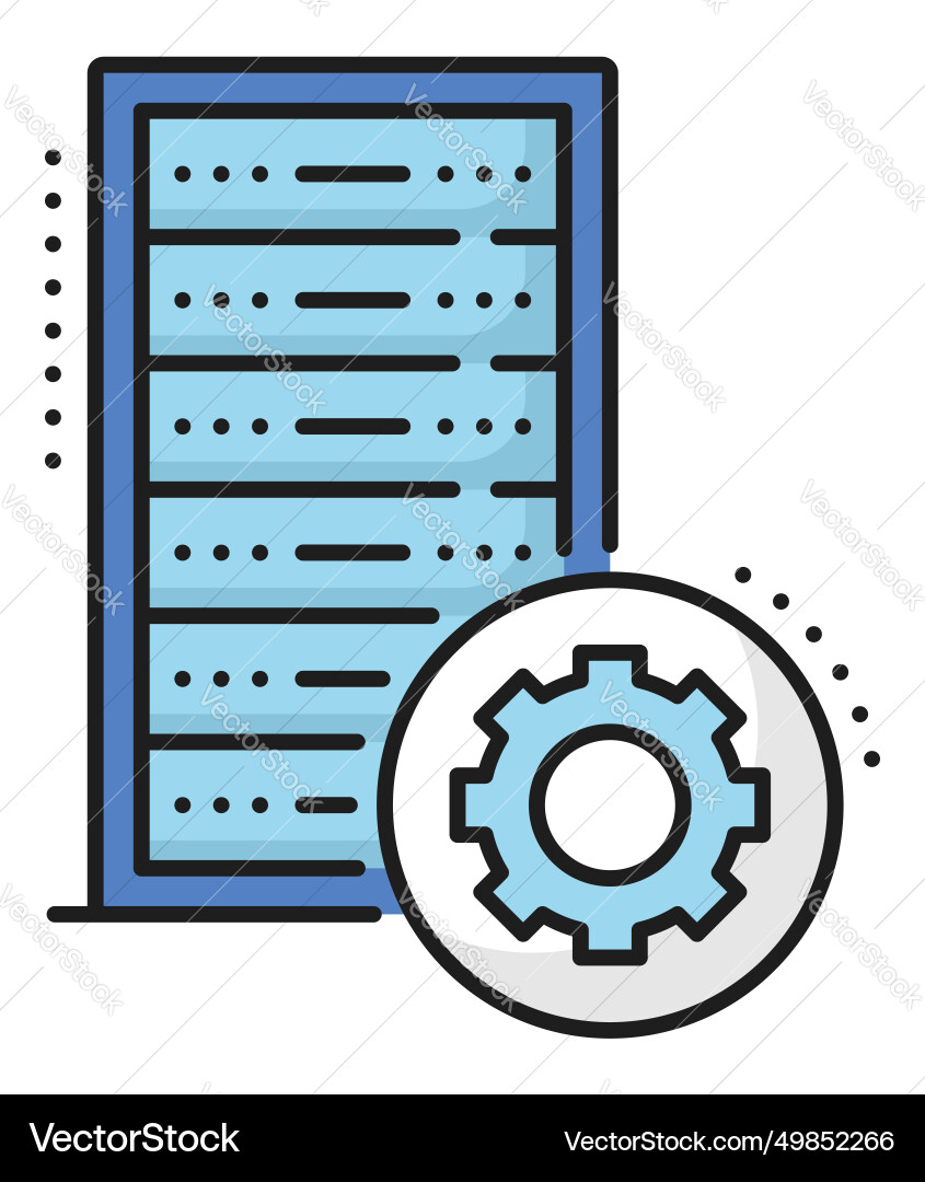 Color database network server cloud storage icon Color database network server cloud storage icon vector image