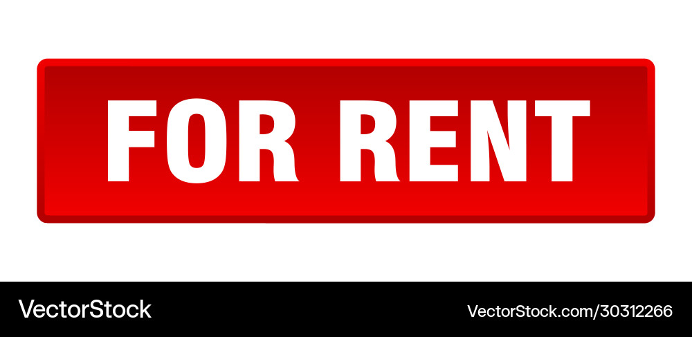 For rent button square red push Vector Image