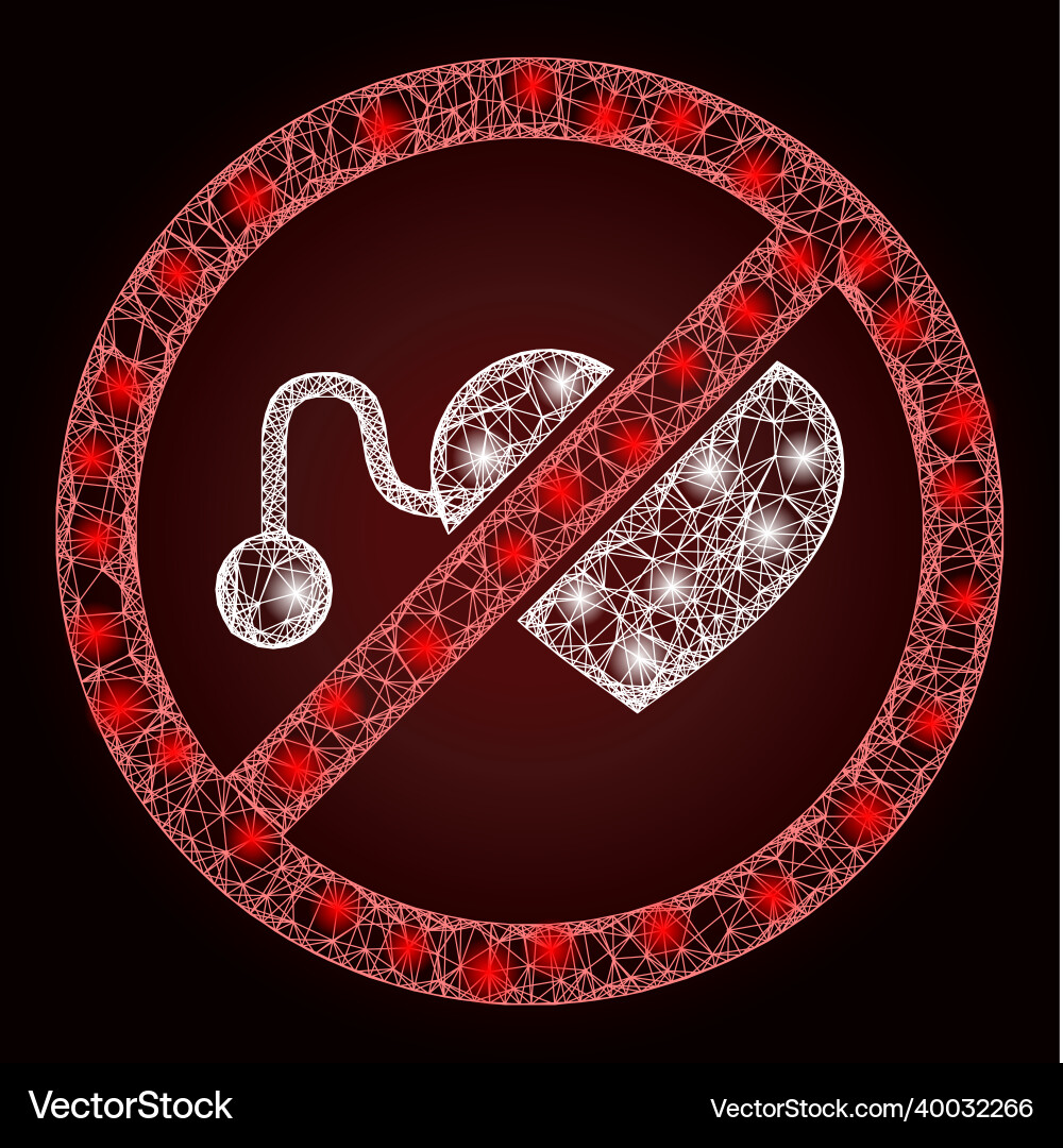 Glowing net mesh forbidden pacemaker with light Glowing net mesh forbidden pacemaker with light vector image